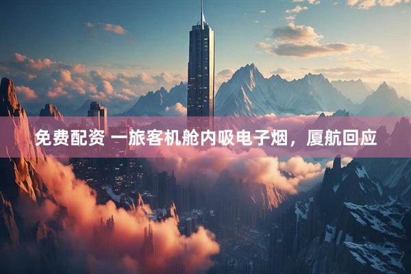 免费配资 一旅客机舱内吸电子烟，厦航回应